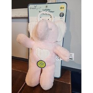 DreamGro Lullaby Travel Soother Elephant Pink White Heart Soft Plush Musical NEW
